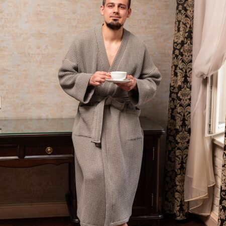 Mens Waffle Bathrobe